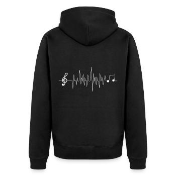 Musique notes de musique battement de coeur - Veste à capuche bio Premium Unisexe - noir - Dos - Nico (187cm)