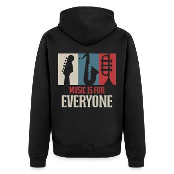 Musik Spruch - Unisex Premium Bio Zip Hoodie - Schwarz - Hinten - Nico (187cm)