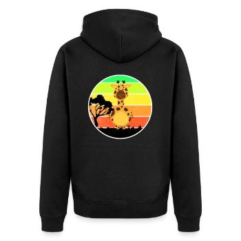Cute giraffes long neck giraffe on Africa wilderness - Unisex Premium Organic Zip Hoodie - black - Back - Nico (187cm)