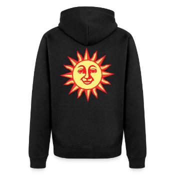 LSD Orange Sunshine 1969 - Unisex Premium Organic Zip Hoodie - black - Back - Nico (187cm)