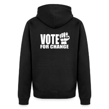 VOTEZ POUR LE CHANGEMENT - Élection 2020, Poing - Cadeau de vote - Veste à capuche bio Premium Unisexe - noir - Dos - Nico (187cm)