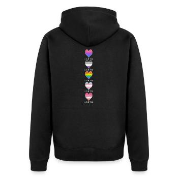 Drapeau LGBTQ LGBTQIA LGBT Pride rainbow - Veste à capuche bio Premium Unisexe - noir - Dos - Nico (187cm)