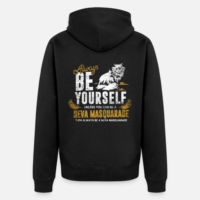 Chat Neva Masquerade - Veste à capuche bio Premium Unisexe - noir