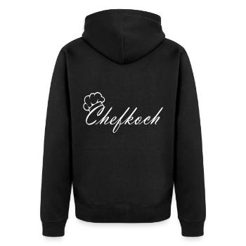 Chefkoch - Unisex Premium Bio Zip Hoodie - Schwarz - Hinten - Nico (187cm)