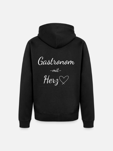 Gastronom mit Herz - Unisex Premium Bio Zip Hoodie - Schwarz