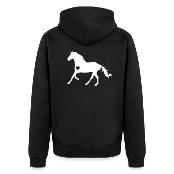 Cheval avec coeur cheval amour poney cavalier cadeau - Veste à capuche bio Premium Unisexe - noir - Dos - Nico (187cm)