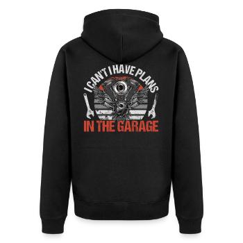 Je ne peux pas avoir des plans dans le garage automobile - Veste à capuche bio Premium Unisexe - noir - Dos - Nico (187cm)