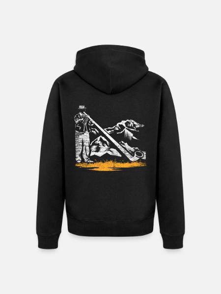 Alphorn Alps - Unisex Premium Organic Zip Hoodie - black