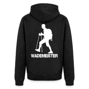Wandern bis die Waden kochen - Unisex Premium Bio Zip Hoodie - Schwarz - Hinten - Nico (187cm)