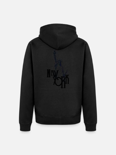 New York City Apparel Design avec Statue Liberty - Veste à capuche bio Premium Unisexe - noir