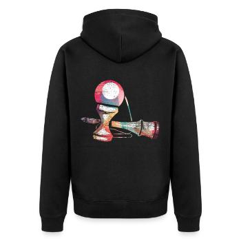 Kendama - Unisex Premium Organic Zip Hoodie - black - Back - Nico (187cm)