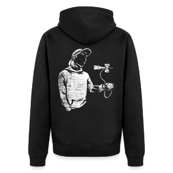 Kendama - Unisex Premium Organic Zip Hoodie - black - Back - Nico (187cm)