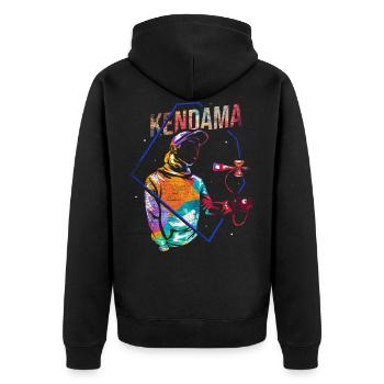 Kendama - Unisex Premium Organic Zip Hoodie - black - Back - Nico (187cm)