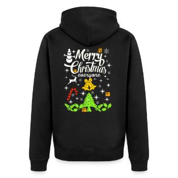 Joyeux Noël, Joyeux Noël, Joyeux Noël - Veste à capuche bio Premium Unisexe - noir - Dos - Nico (187cm)