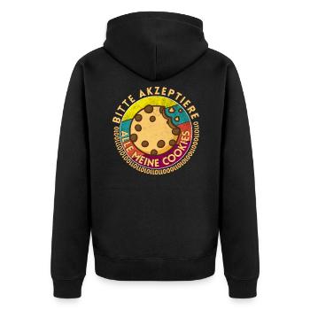 Retro Informatiker Coding Admin Sprüche - Unisex Premium Bio Zip Hoodie - Schwarz - Hinten - Nico (187cm)