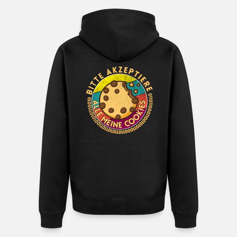 Retro Informatiker Coding Admin Sprüche - Unisex Premium Bio Zip Hoodie - Schwarz