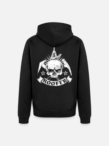 roofer - Unisex Premium Organic Zip Hoodie - black