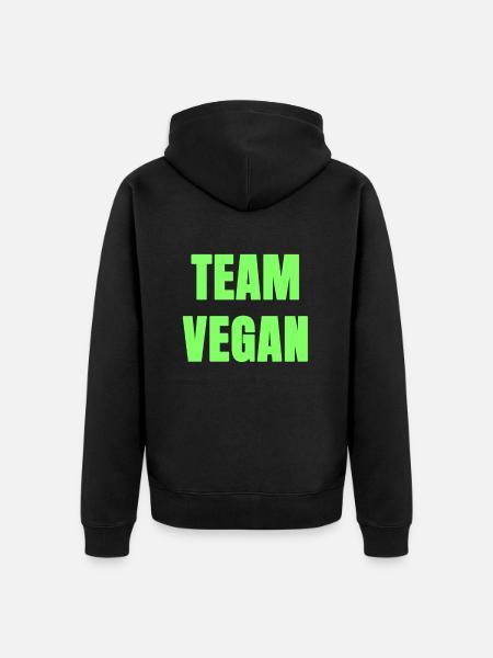 team vegan - Unisex Premium Bio Zip Hoodie - Schwarz