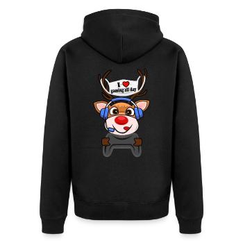 Gaming Gamer Gamer Christmas Reindeer Console - Veste à capuche bio Premium Unisexe - noir - Dos - Nico (187cm)