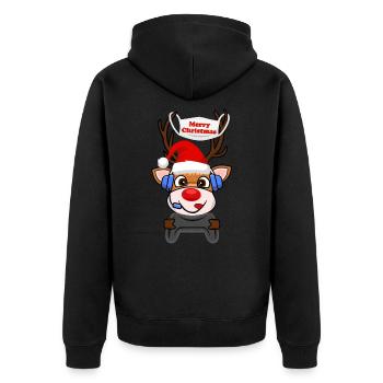 Masque Corona de renne de Noël Gaming Gamer - Veste à capuche bio Premium Unisexe - noir - Dos - Nico (187cm)