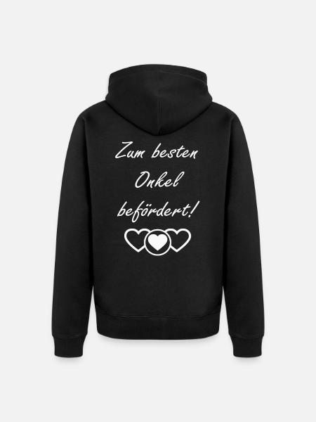 bester Onkel Spruch - Unisex Premium Bio Zip Hoodie - Schwarz