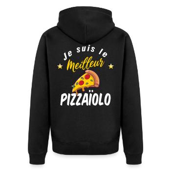 Le meilleur pizzaîolo - fan de pizza - Veste à capuche bio Premium Unisexe - noir - Dos - Nico (187cm)