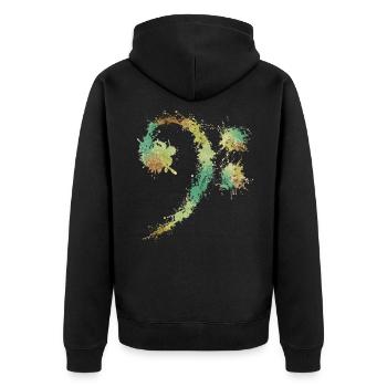 Bass Clef Retro - Cadeau d'amateurs de musique drôle - Veste à capuche bio Premium Unisexe - noir - Dos - Nico (187cm)