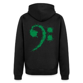 Bass Clef Green - Cadeau drôle d'amateurs de musique - Veste à capuche bio Premium Unisexe - noir - Dos - Nico (187cm)