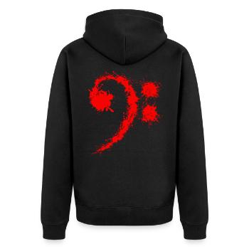 Bass Clef Red - Cadeau drôle d'amateurs de musique - Veste à capuche bio Premium Unisexe - noir - Dos - Nico (187cm)