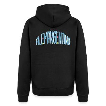 Argentinien-Deutsche deutsch-argentinisch Geschenk - Unisex Premium Bio Zip Hoodie - Schwarz - Hinten - Nico (187cm)