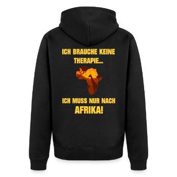 Afrika - Unisex Premium Bio Zip Hoodie - Schwarz - Hinten - Nico (187cm)