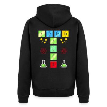 Chimie Science - Chimistes ringard comme baise - Veste à capuche bio Premium Unisexe - noir - Dos - Nico (187cm)