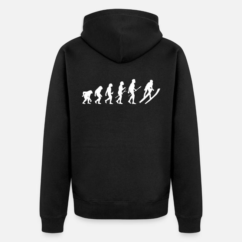 Ski Evolution - Unisex Premium Bio Zip Hoodie - Schwarz
