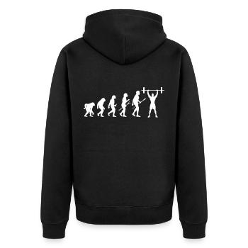 EVOLUTION MUSCULATION - HUMOR AND SPORT T-SHIRT - Unisex Premium Organic Zip Hoodie - black - Back - Nico (187cm)
