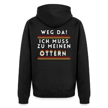 Lustige Otter Sprüche Tierliebhaber Geschenkidee - Unisex Premium Bio Zip Hoodie - Schwarz - Hinten - Nico (187cm)