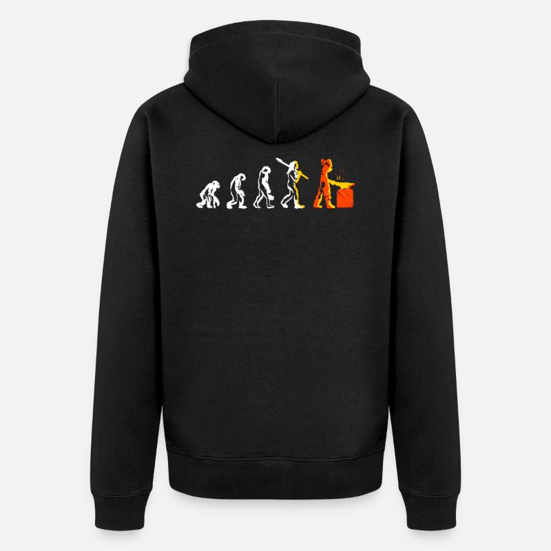 Evolution Metallbauer Beruf Schweißer Geschenk - Unisex Premium Bio Zip Hoodie - Schwarz