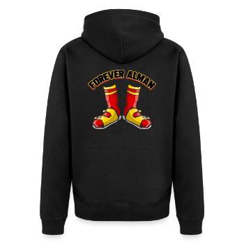 Forever Alman Deutscher Typisch Deutsch Geschenk - Unisex Premium Bio Zip Hoodie - Schwarz - Hinten - Nico (187cm)
