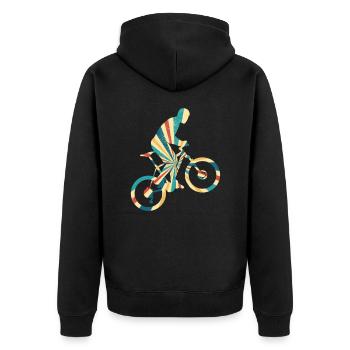Vélo vintage - Veste à capuche bio Premium Unisexe - noir - Dos - Nico (187cm)