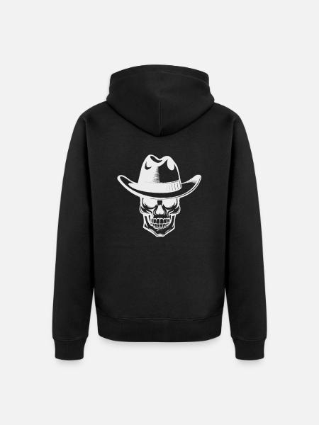 Skull cowboy skull - Unisex Premium Organic Zip Hoodie - black