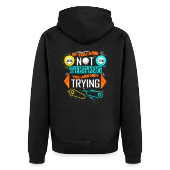Retro Pinball Trying Tilting Pinball Machine Arcade - Unisex Premium Organic Zip Hoodie - black - Back - Nico (187cm)
