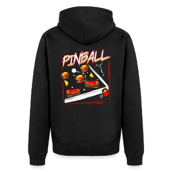 Pinball Retro Pinball Machine Arcade Game Gift - Unisex Premium Organic Zip Hoodie - black - Back - Nico (187cm)