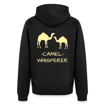 Chameau Whisperer - Veste à capuche bio Premium Unisexe - noir - Dos - Nico (187cm)