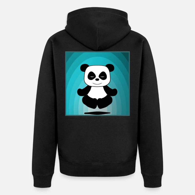 Panda - Veste à capuche bio Premium Unisexe - noir
