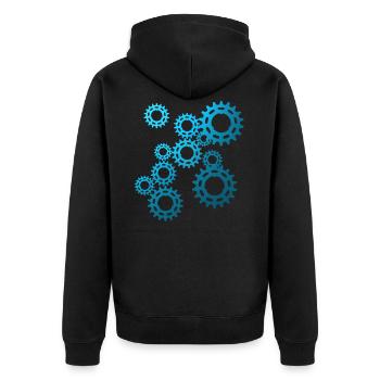 Fahrrad, Rennrad, MTB, Männer, Radsport, Geschenk - Unisex Premium Bio Zip Hoodie - Schwarz - Hinten - Nico (187cm)