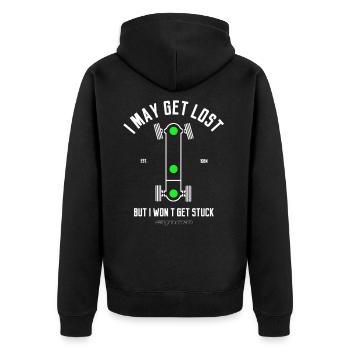 Syncro cool saying for bus fans - Unisex Premium Organic Zip Hoodie - black - Back - Nico (187cm)