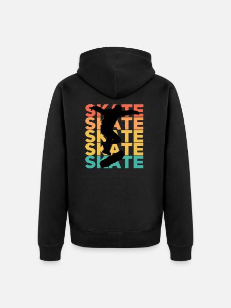 Skate Print - Unisex Premium Organic Zip Hoodie - black
