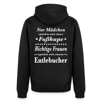 Entlebucher Tshirt Entlebucher Hund Shirt T-Shirt - Unisex Premium Bio Zip Hoodie - Schwarz - Hinten - Nico (187cm)