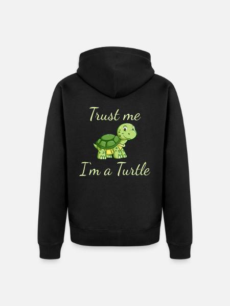 funny turtle - Unisex Premium Organic Zip Hoodie - black