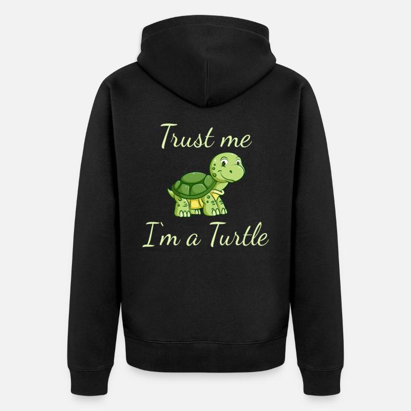 funny turtle - Unisex Premium Organic Zip Hoodie - black