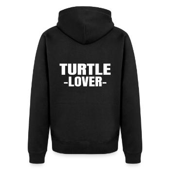 Turtles - Unisex Premium Organic Zip Hoodie - black - Back - Nico (187cm)